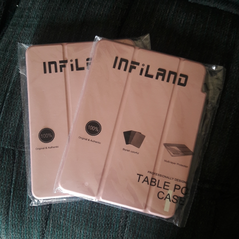 InfiLand ipad pro rose gold trifold case